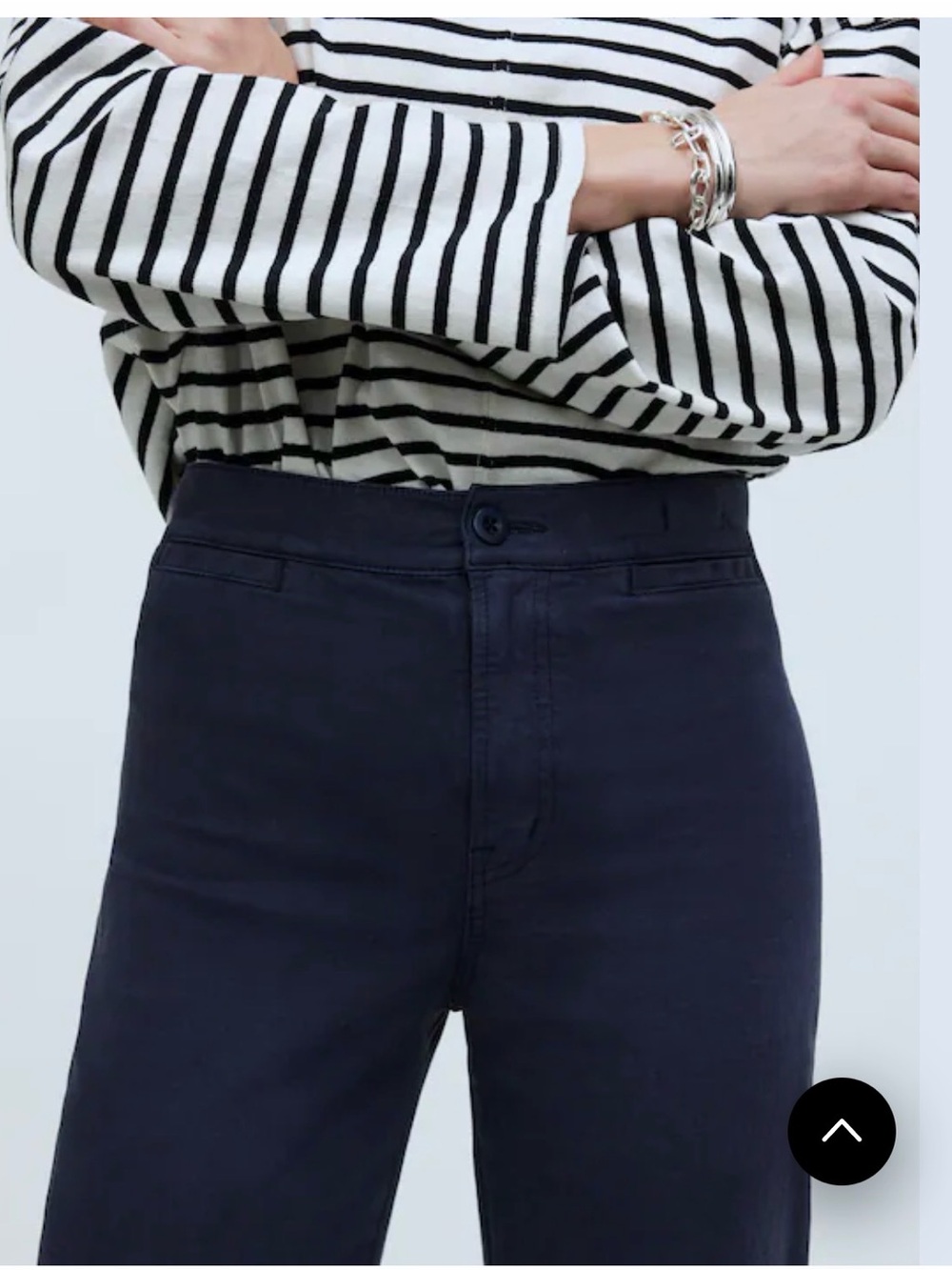 Great condition size 31 Madewell Emmett Wide Leg Crop Navy High-Rise Pants. - Picture 3 of 15